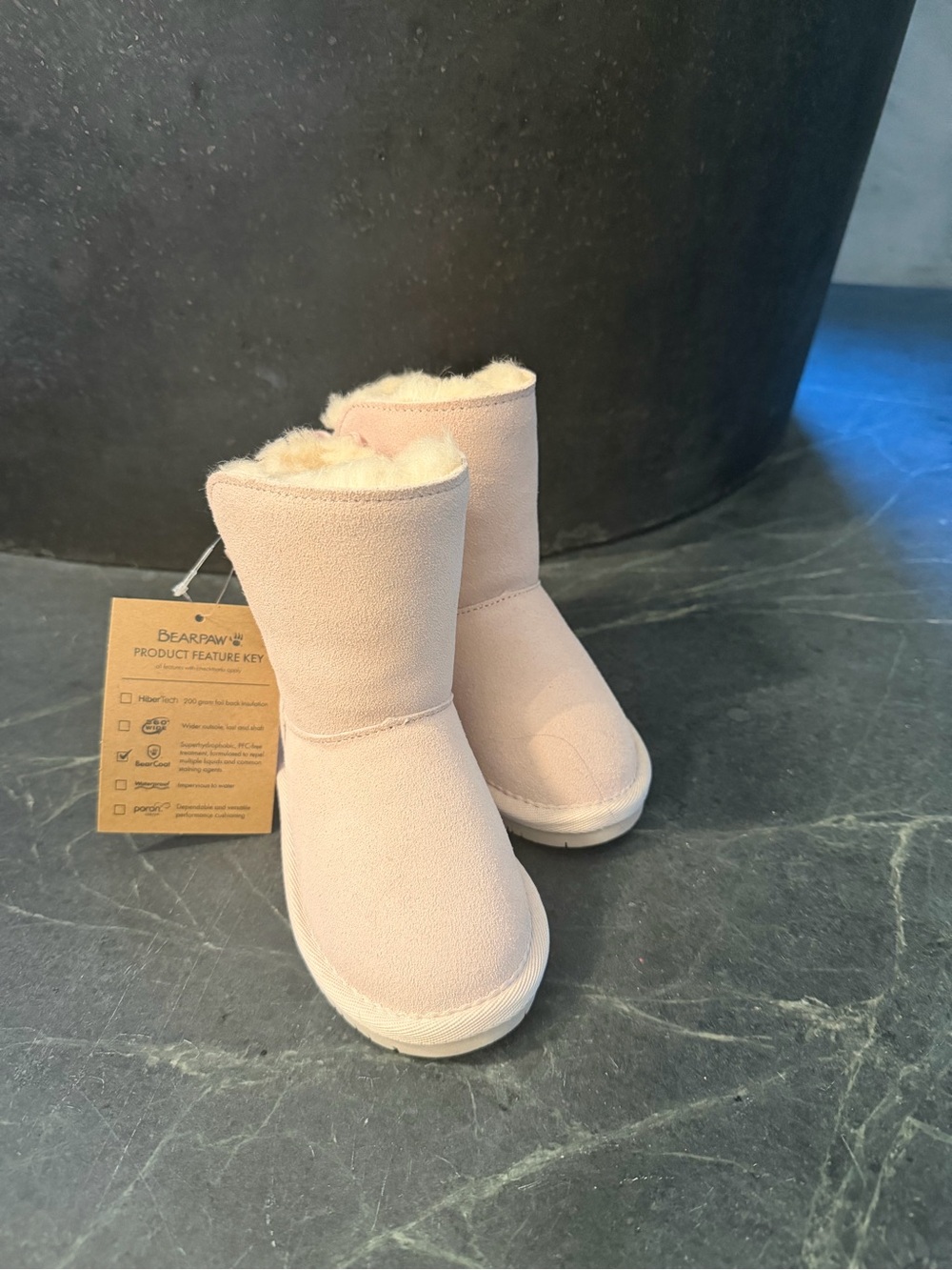 BearPaw Kids Pink Shearling-Lined Winter Boots
